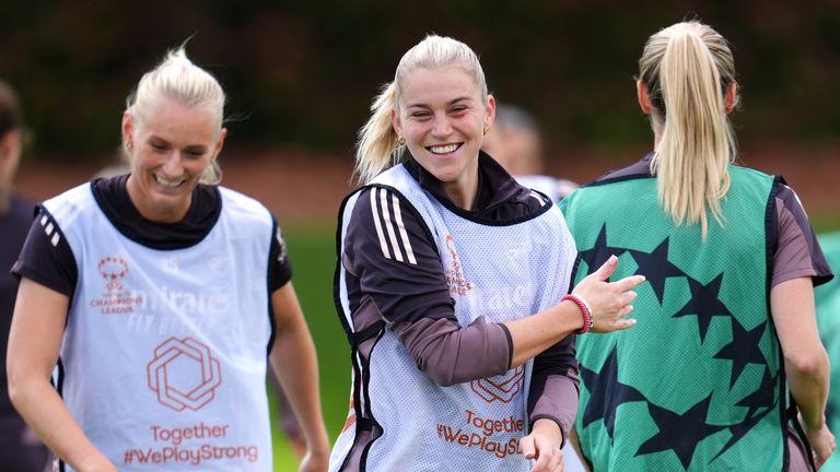 Arsenal training ahead of the Women's Champions League final